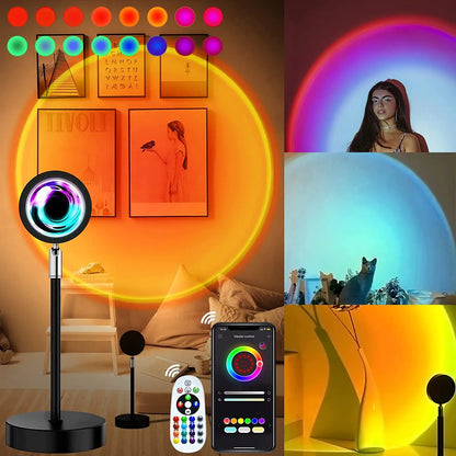 Smart Sunset Lamp Tuya LED Night Ligh USB RGB Smart Life APP Remote Projection For Room Decoration Photography Festival Birth