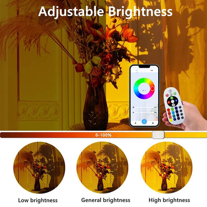 Sunset Rainbow Lamp Projector Tuya WiFi RGB Remote Control Light Atmosphere Led Desk Lamp for Home Bedroom Wall Decoration